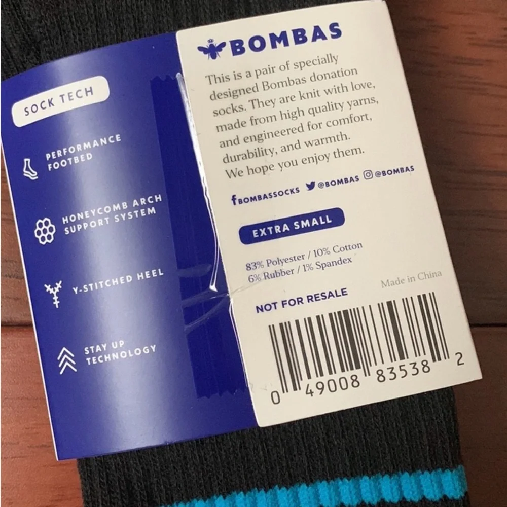 Bombas Youth Crew Socks, pack of 6. XS (3-5Y). NWT! $150 Retail - Picture 3 of 3